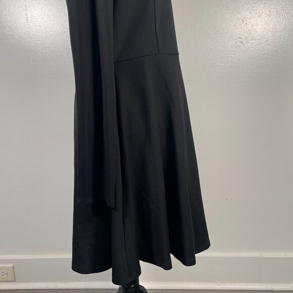 Lulus Black Scoop Neck Long Sleeve Cinched Waist Flowy Fit & Flare Mini Dress XL - Picture 13 of 15